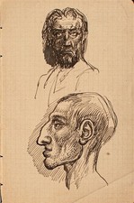 Wilhelm Wohlgemuth Kopfstudie Umkreis Hans von Marées Unikat Zeichnung 20 Jhd