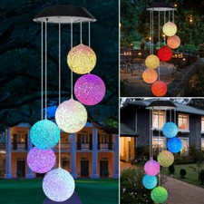 LED Solar Windspiel 6 Kugeln