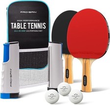 PRO SPIN Tischtennisschläger Set - Mit Tischtennisnetz Für zwei Personen, SPrt