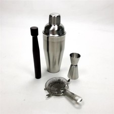 VonShef Edelstahl Manhattan Cocktail Set, Hawthorne-Sieb, 25ml/ 50ml Messbecher,