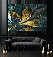 BLATTGOLD Abstrakt Leinwand