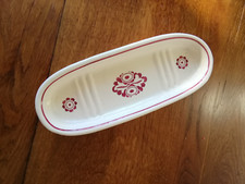 Jugendstil  Seifenschale flache Schale Schüssel Seife Blumen rosa weiß 22cm