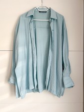 Zara oversized bluse türkis - bluse,