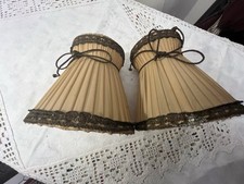 2 Lampenschirmchen Stoff Klemmschirm beige