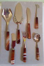 Achat Besteck 70er Jahre: 7 Vorlagen Löffel Messer Gabel Torte Fleisch Edelstein