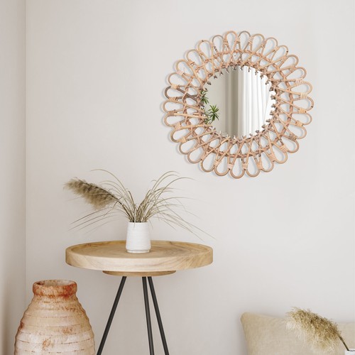 40cm rattan spiegel - rattan, runder