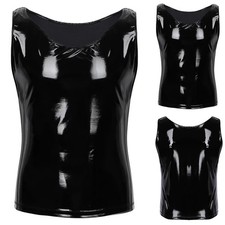 Herren Wet Look PVC Lackleder