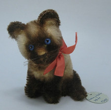 Steiff 3311 Katze Siamy ! MUSTER ! Archiv ! Drehkopf Mohair-Ohren Glasaugen TOPP