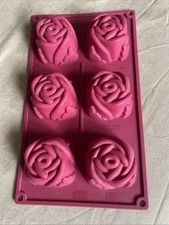 6 Loch Silikon Seifenform / Backform Rose Flower