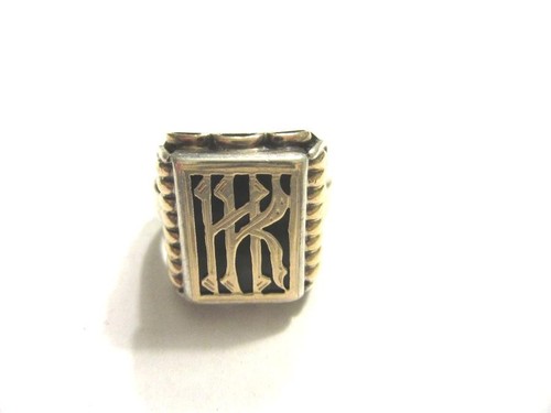 Siegelring silber gold - siegelring, silber/gold