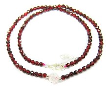 Heilstein Granat Halskette 925