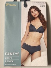 Damen 2 Pantys Slips blau Gr