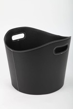 Kaminholz Tragekorb, Holzkorb, Kaminholzkorb, Zeitungskorb aus PU-Kunstleder