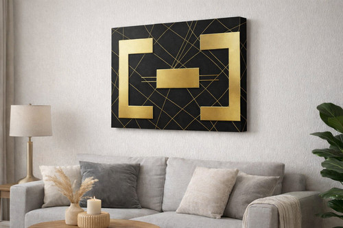 Abstrakte kunst schwarz gold - kunst,