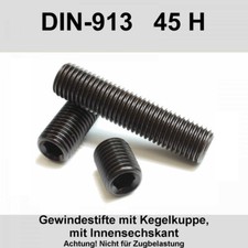 M8x DIN 913 45H Gewindestifte Kegelkuppe Innensechskant Madenschrauben ISO 4026