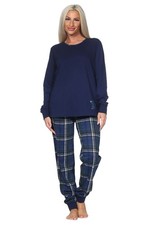 Damen Pyjama Rundhals Uni OT