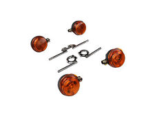 Set: 4 Blinker rund komplett inkl. Blinkerträger chrom - für Simson S50, S51, S7