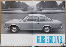 GLAS 2600 V8  PROSPEKT 1965 DINGOLFING BAYERN BMW OLDTIMER SAMMLER