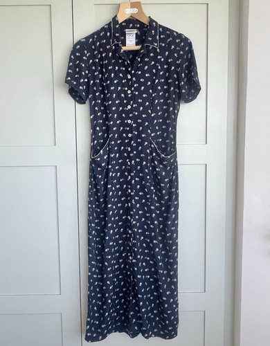 Vintage 80s laura ashley - 80s, navy