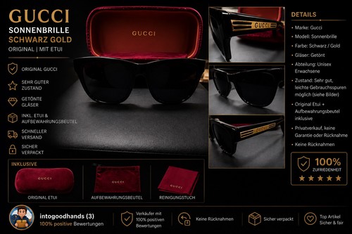 Gucci sonnenbrille schwarz - gucci,