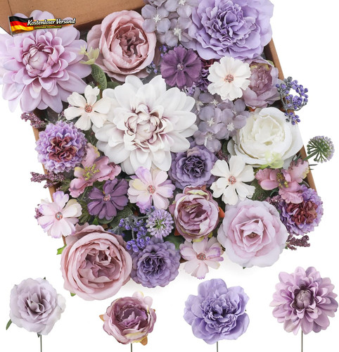 Lila seidenblumen set für diy - set,