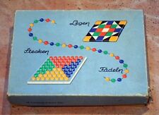 DDR Spiel " Stecken Legen Fädeln " VEB Holzspielwaren Kinderland Seiffen OVP