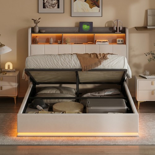 Polsterbett 140x200 mit led - polsterbett,