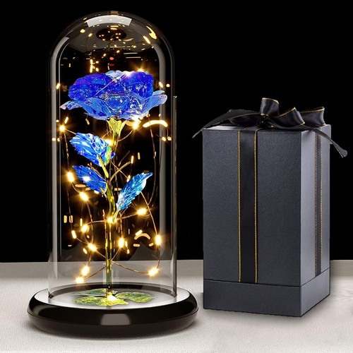 Led rose glasglocke 22cm - led,