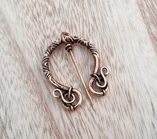 Wikinger Fibel Urne Style Ringfibel Bronze Wikingerschmuck verziert Antik-Look