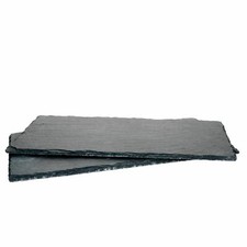 2x Schieferplatten 17 x 34 cm Tisch-Set Untersetzer Servierplatte Naturschiefer