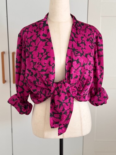 Vintage floral bluse - vintage, 80er
