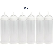 6x 32 Unzen Klar Widemouth Squeeze Sauce Flasche Spender Mayo Ketchup Senf