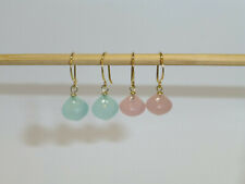 Ohrhänger Ohrringe  Chalcedon Zwiebelchen Rosa Aqua-Blau  Gold