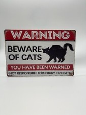 Blechschild Warning Cats