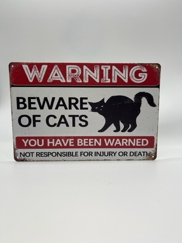 Blechschild warning cats - blechschild,