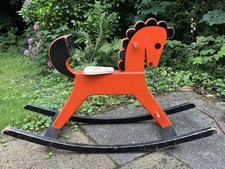 Schaukelpferd Holz Design Konrad Keller 60er Rot Pferd Spielzeug Vintage Retro
