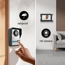 VIDEO TÜRSPRECHANLAGE 7" Monitor mit KAMERA KLINGEL TÜRKLINGEL 2-FAMILIENHAUS DE