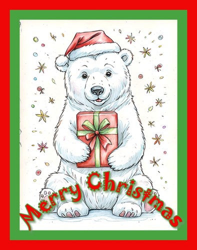 Eisbär weihnachtsgrußkarte - eisbär,