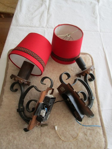 Vintage paar wandlampen - 1,