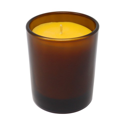 Bienenwachskerze glas amber - bienenwachskerze,