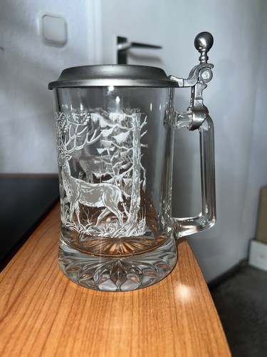 Vintage glas bierkrug mit - vintage,
