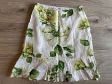 Mac Leinen Rock Floral Weiß