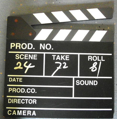 Schild klappe kino film - -,