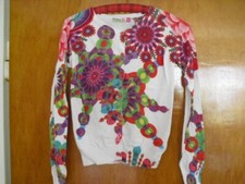 DESIGUAL Mädchen Cardigan Gr. 11-12 Jahre, florales Muster, bunt, Baumwolle