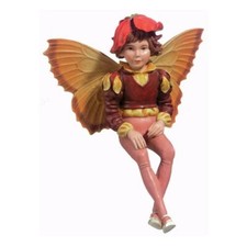 Flower Fairy Gold-Lack Deko Figur Elfe Fee Blumenkind NEU in Box