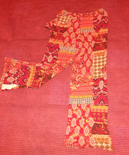 Hose Viskose Schlag Stoffhose Damen Patchwork bpc 44 46 Paisley  Gummizug