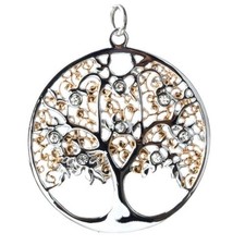 etNox Anhänger Lebensbaum Edelstahl bicolor Wunschbaum Weltenbaum Tree  Geschenk