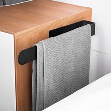 ELMOWO Edelstahl Handtuchhalter ohne Bohren Handtuchstange selbstklebend schwarz