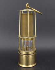 Alte Grubenlampe " TMP SCOTLAND " Bergbau Wetterlampe Messing- 1A Zustand #F3