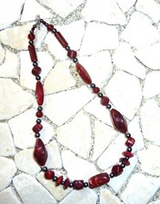 ★ kurze Kette ★ Collier ★ dunkelrot & anthrazit ★